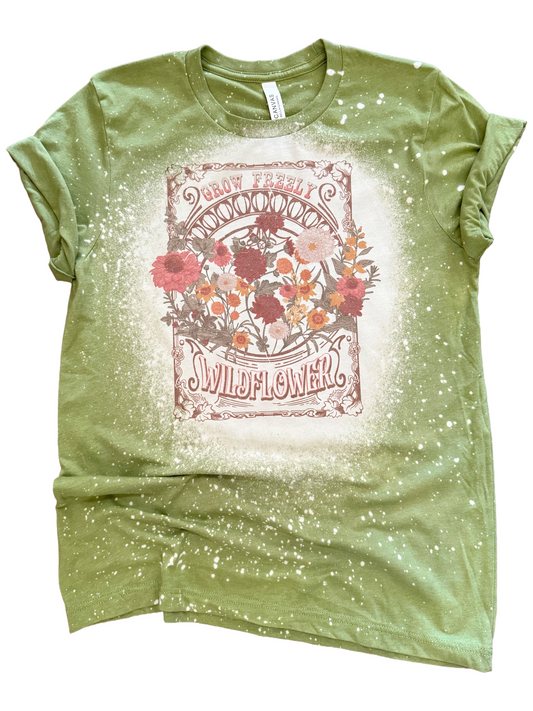Grow Freely Wildflower Bleached Tee