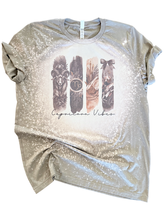Capricorn Vibes – Zodiac Bleached Tee