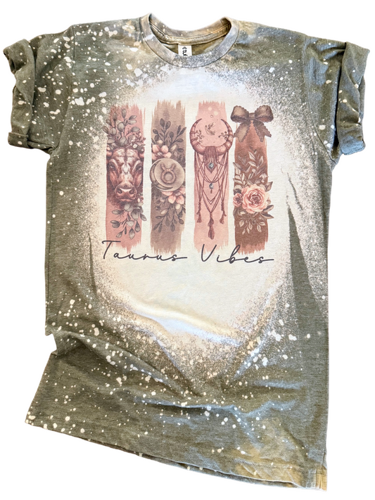 Taurus Vibes – Zodiac Bleached Tee