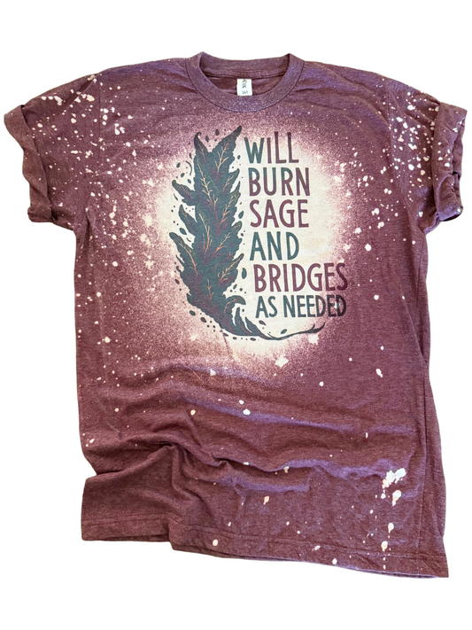Burn Sage + Bridges – Bleached Tee
