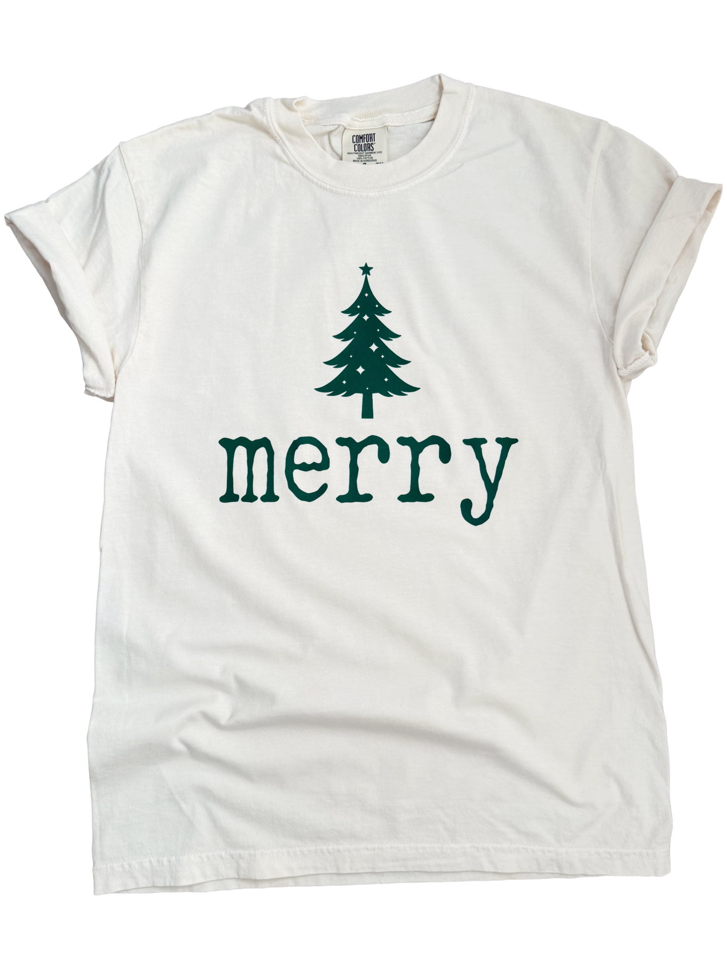 MERRY – Minimalist Christmas Tree Tee