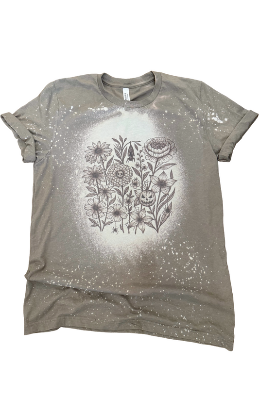Halloween Floral Bleached Tee