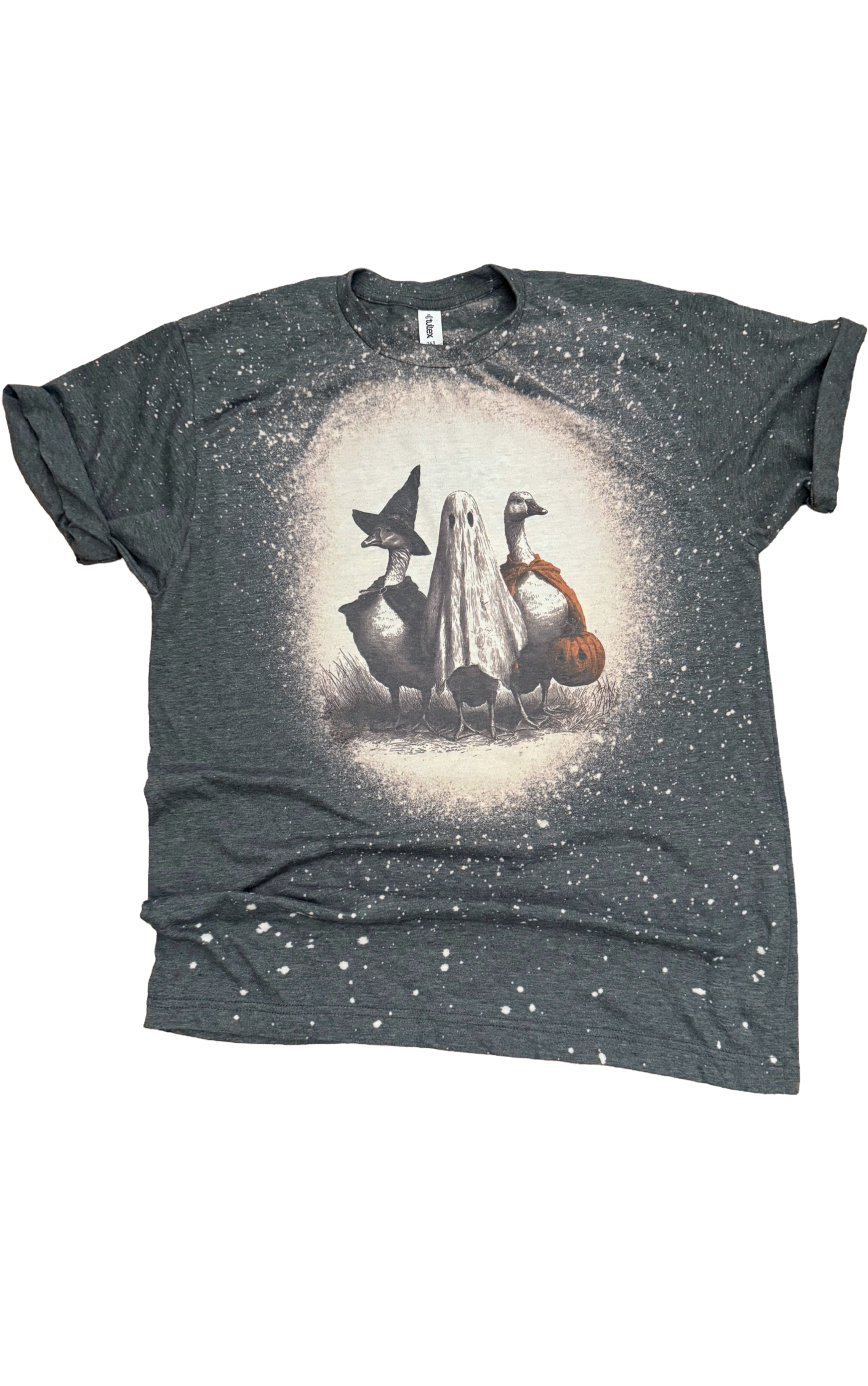 Haunted Goose Gang Halloween Bleached Tee