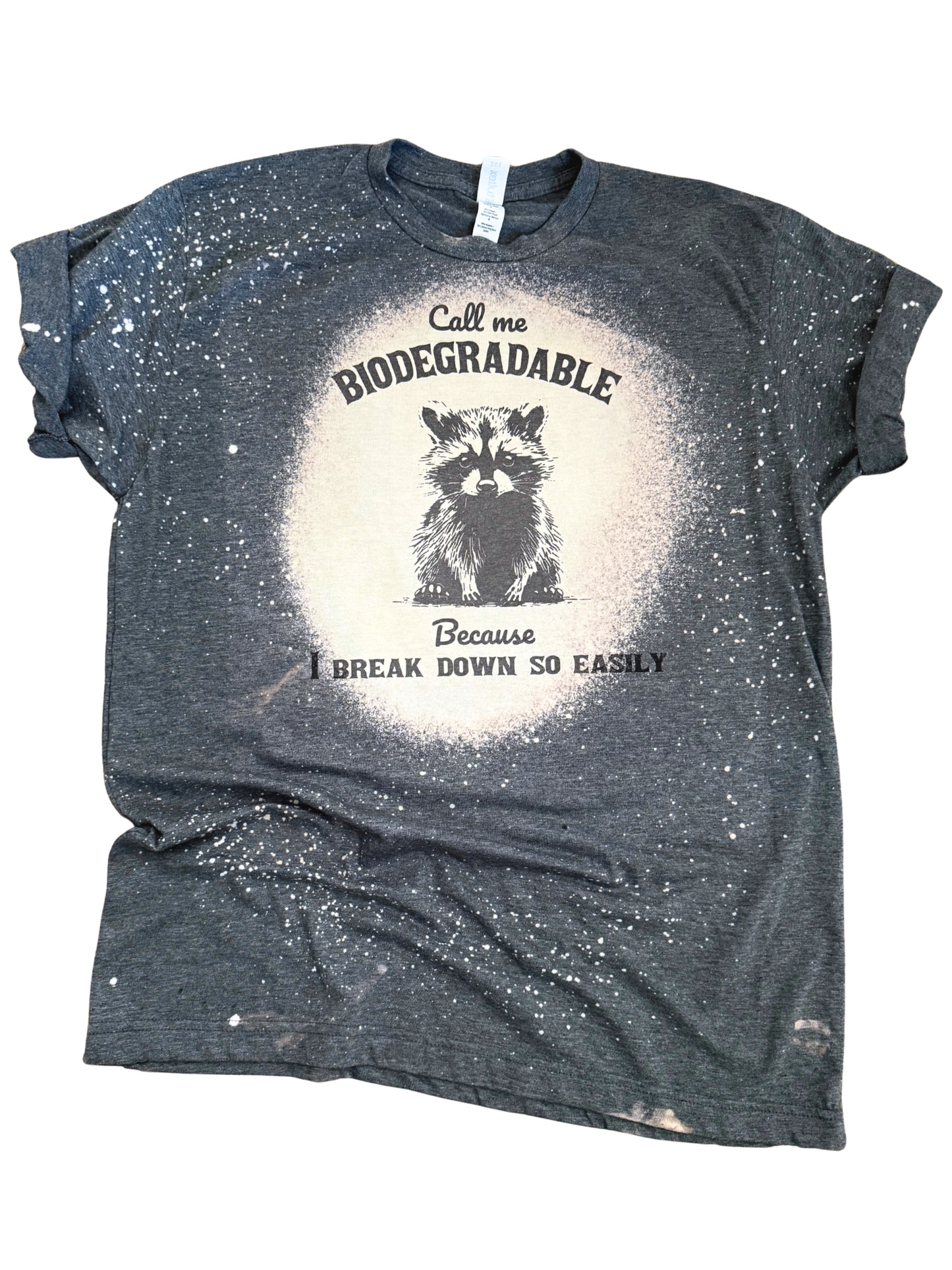 Biodegradable Breakdown Raccoon – Bleached Tee