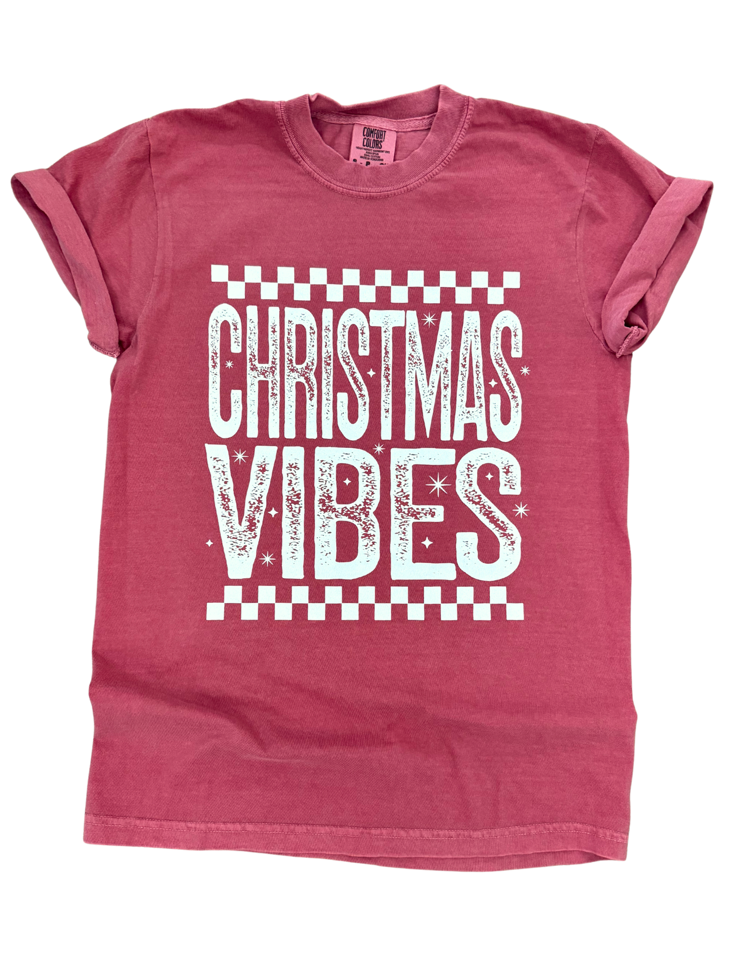 Christmas Vibes Checkerboard Tee