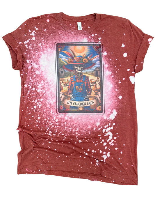 THE CHICKEN LADY – Tarot Card Bleached Tee