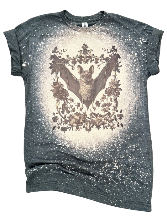 Batty + Beautiful – Vintage Gothic Bat Bleached Tee
