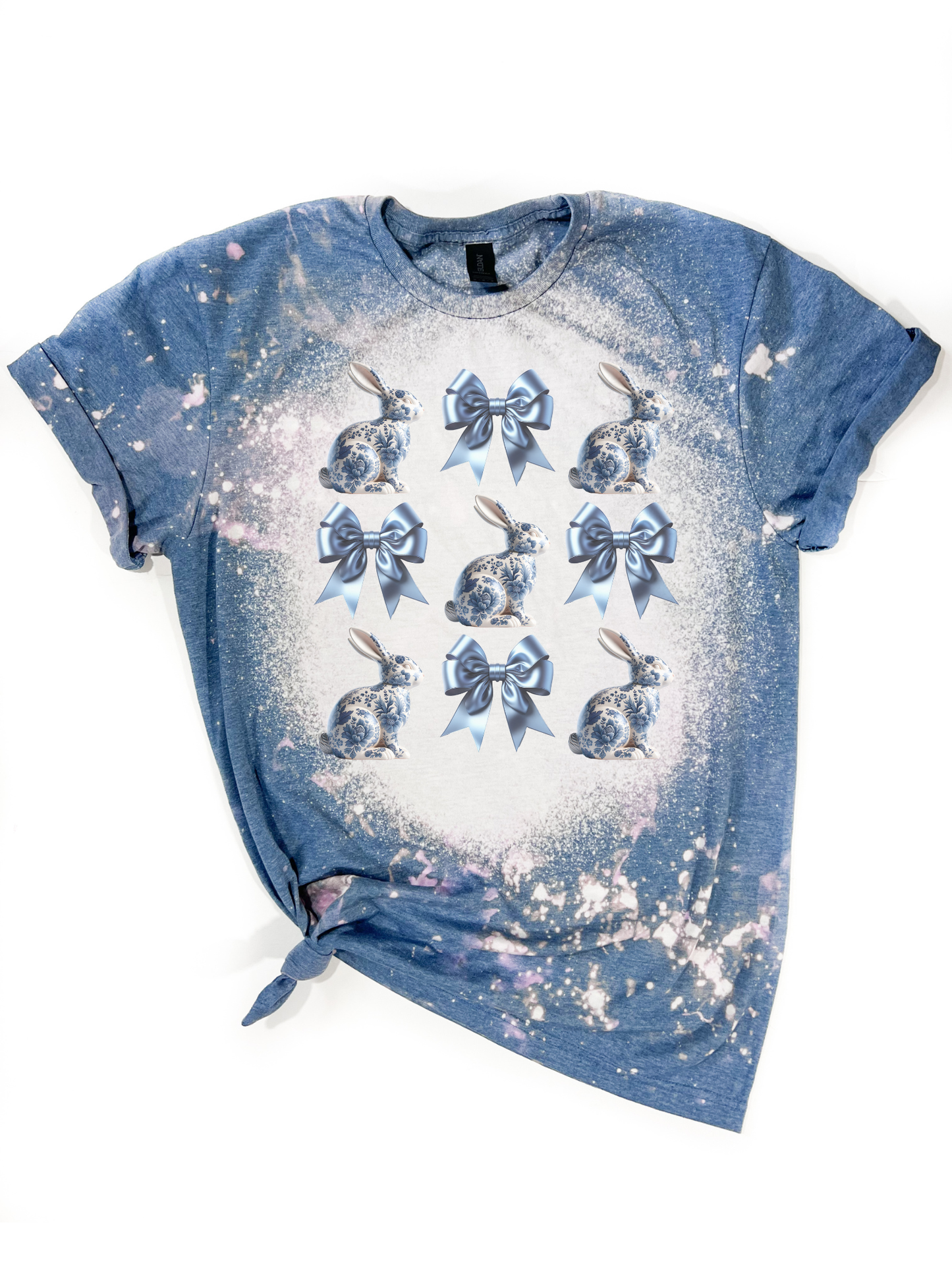 Porcelain Bunnies + Bows – Bleached Easter Tee