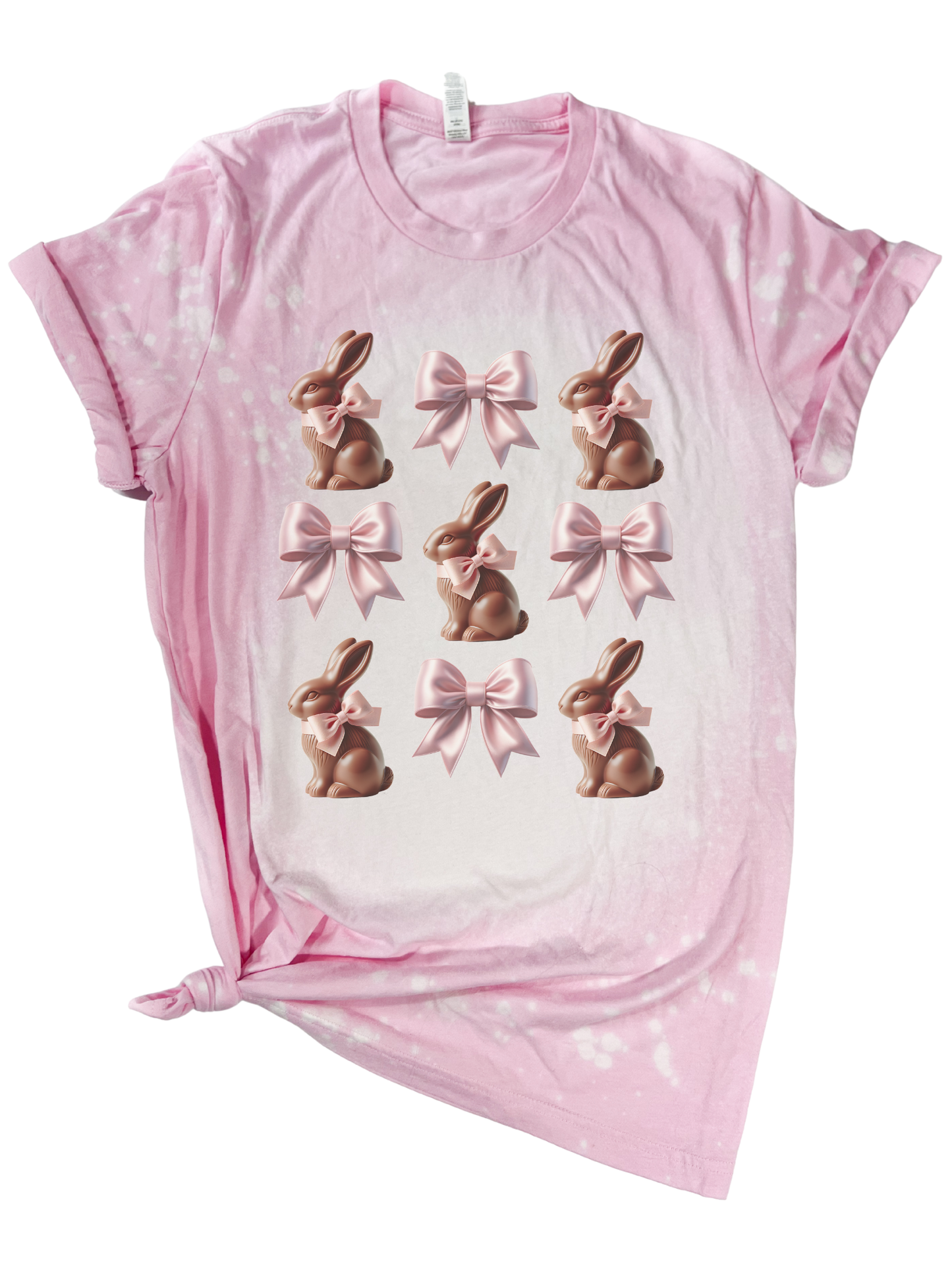 Chocolate Bunnies + Bows – Easter Bleached Tee