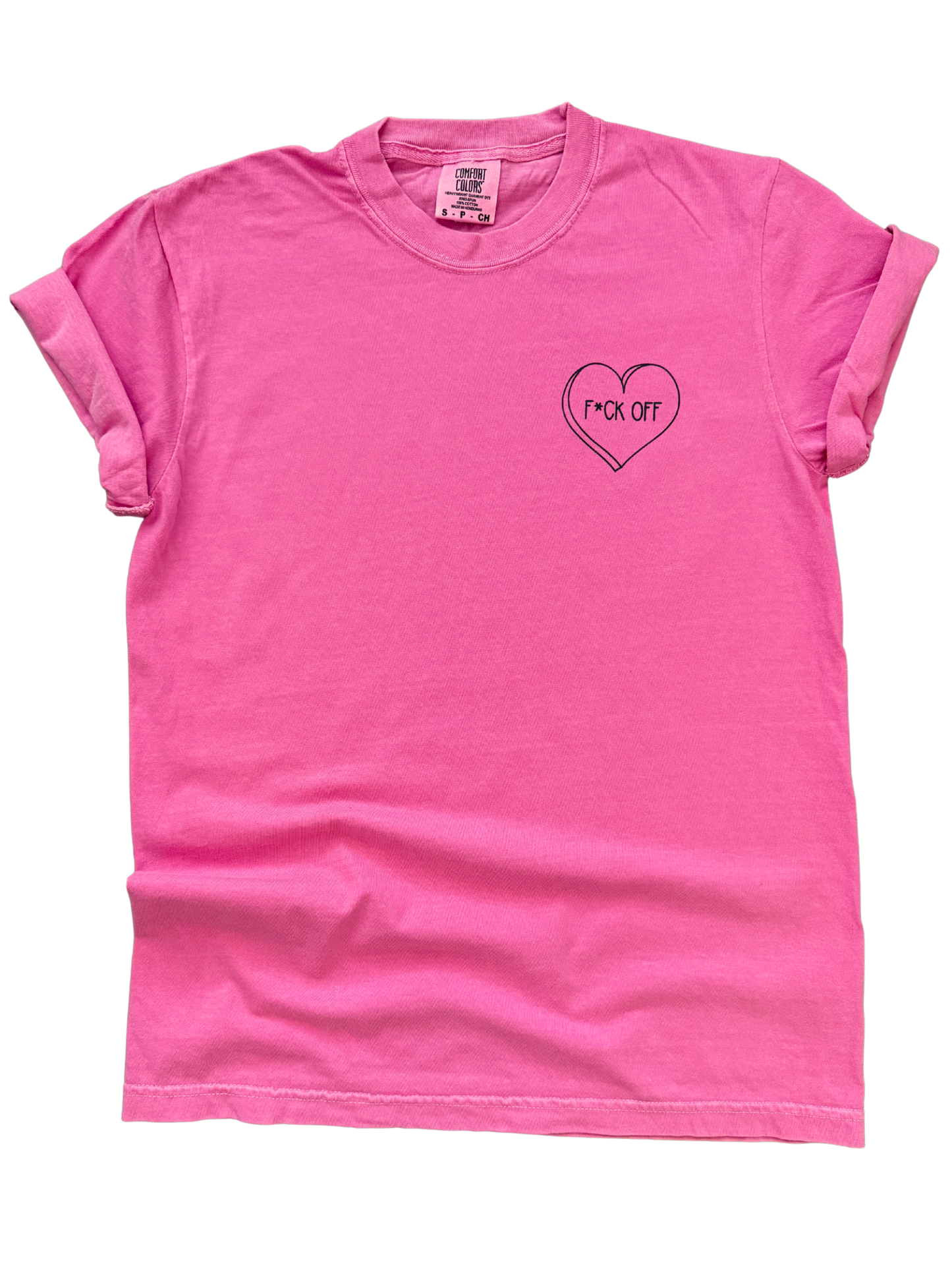 F*CK OFF Heart – Minimal Pink Valentine's Day Tee