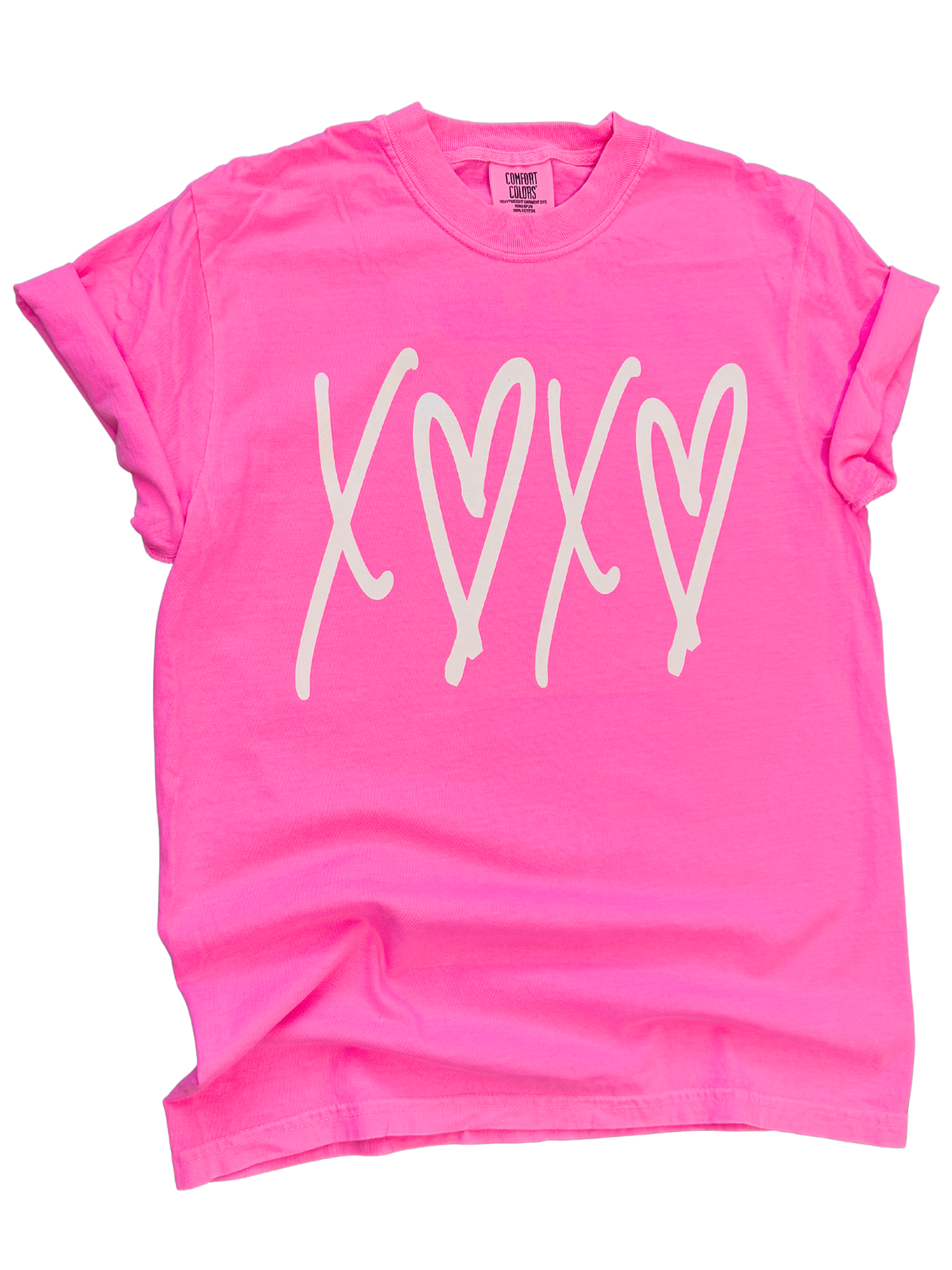 XOXO Hearts – Pink Valentine's Day Comfort Tee