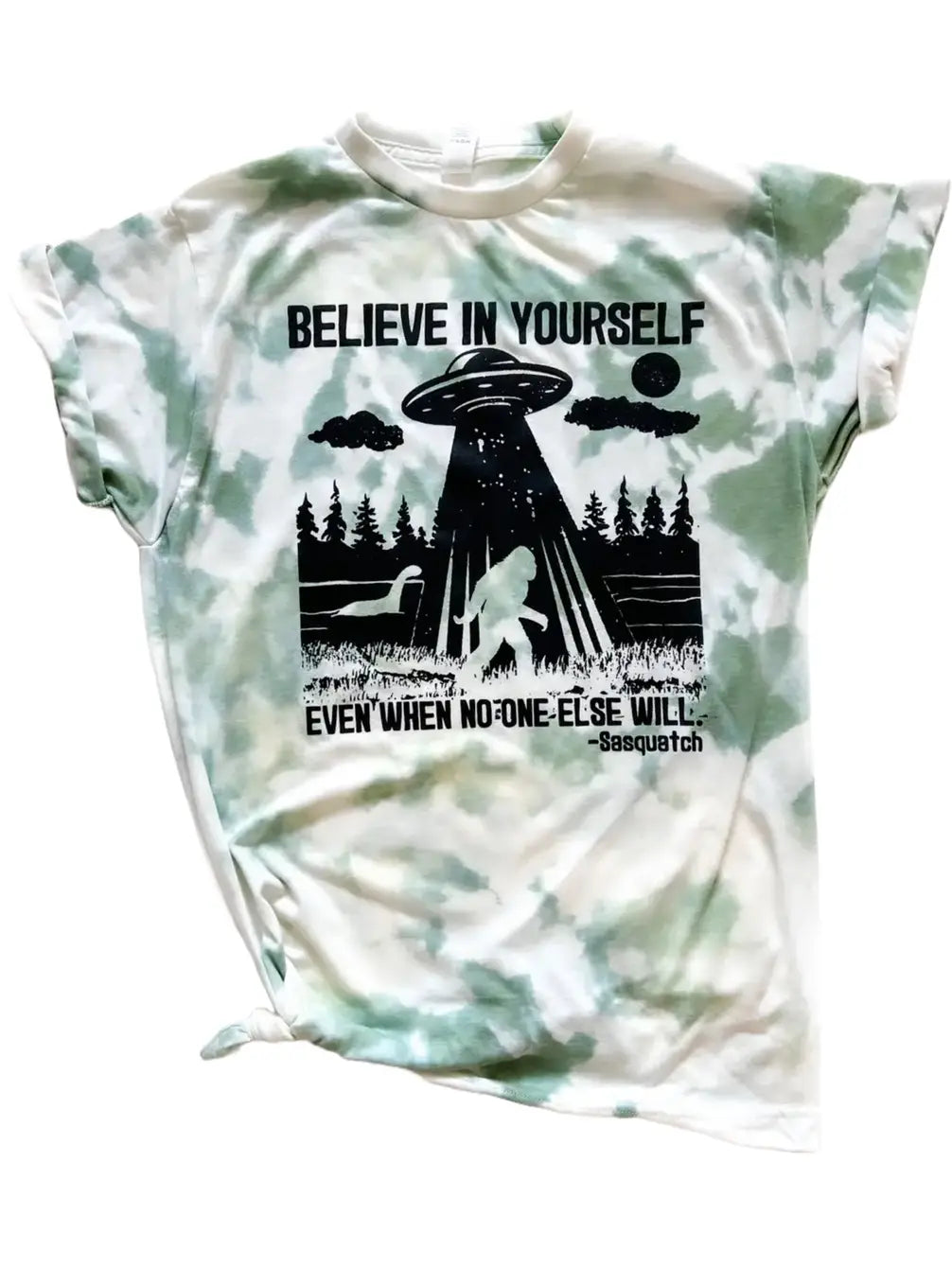 Believe In Yourself Alien Sasquatch Loch Ness Tie Dye Tee