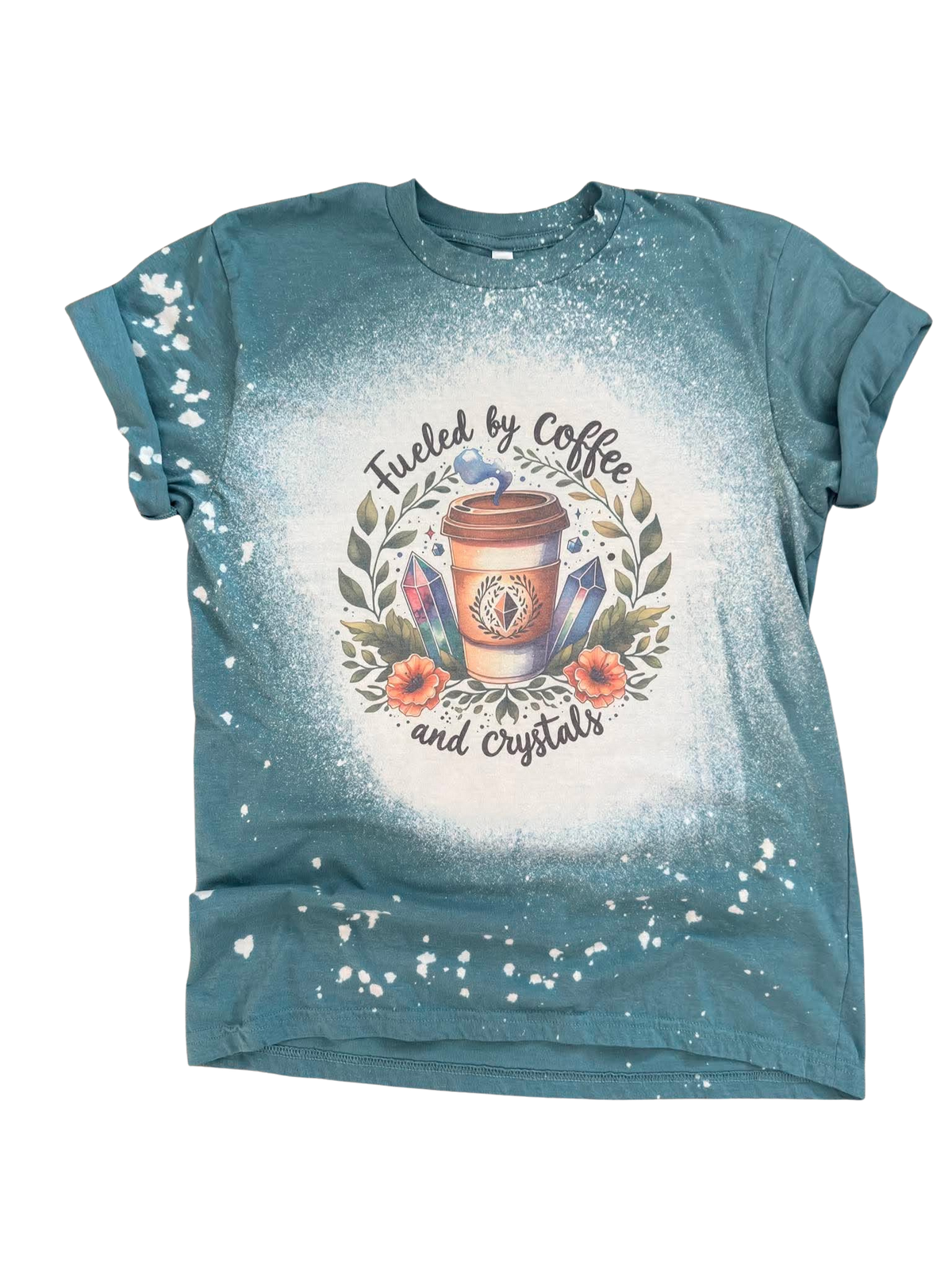 Fueled by Coffee and Crystals - Bleached Tee ☕💎