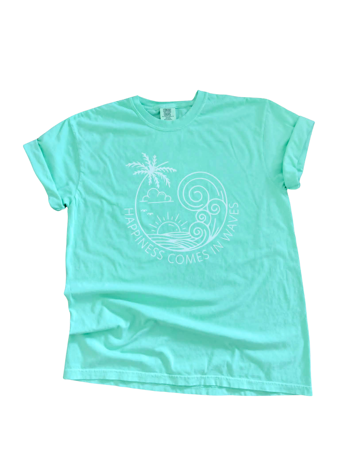 Happiness Comes in Waves - Graphic Tee 🌊☀️💚