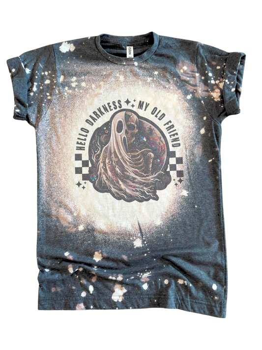 Hello Darkness My Old Friend - Bleached Tee 🌑👻