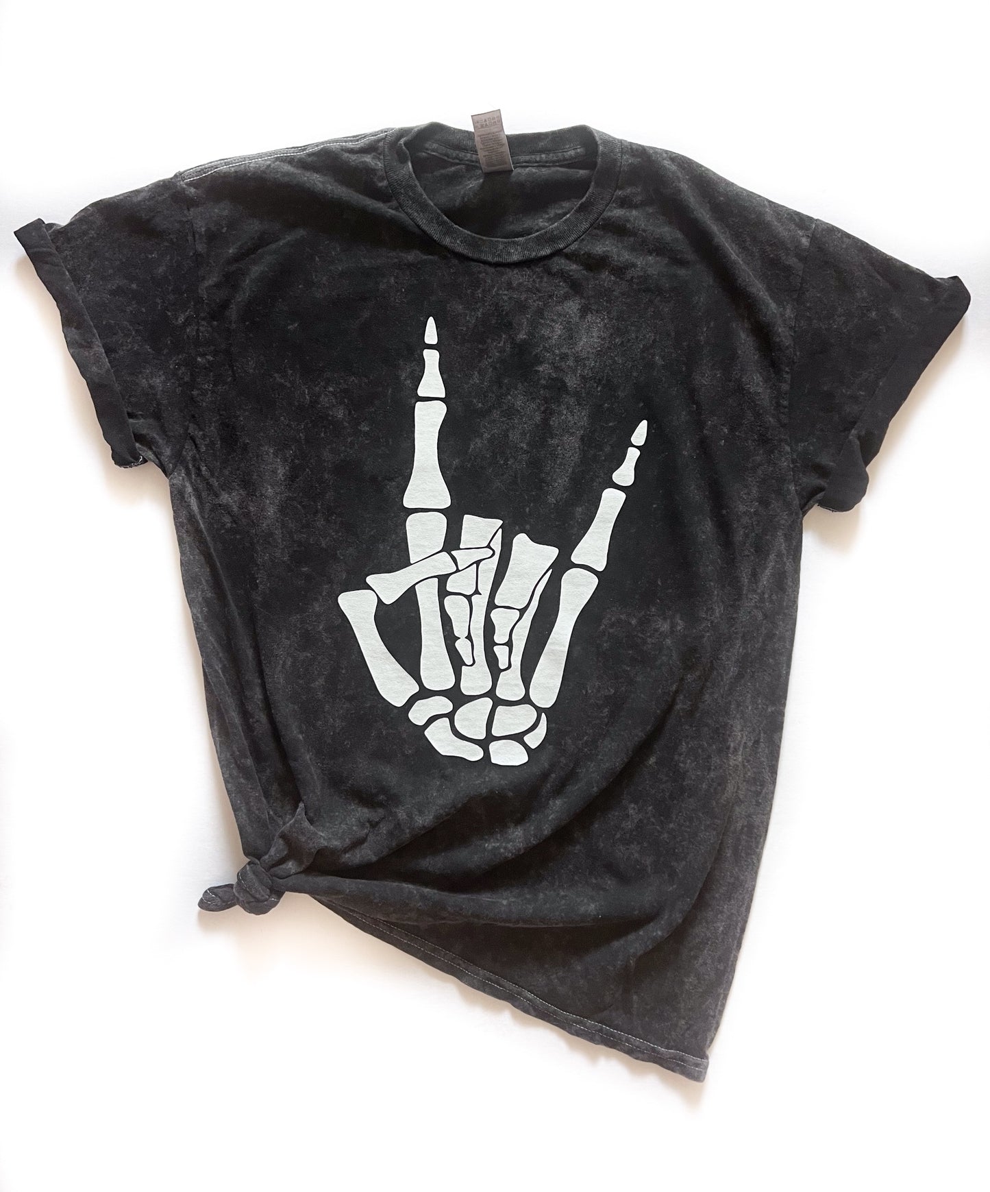 Rocker Skeleton Hand Grunge Tee