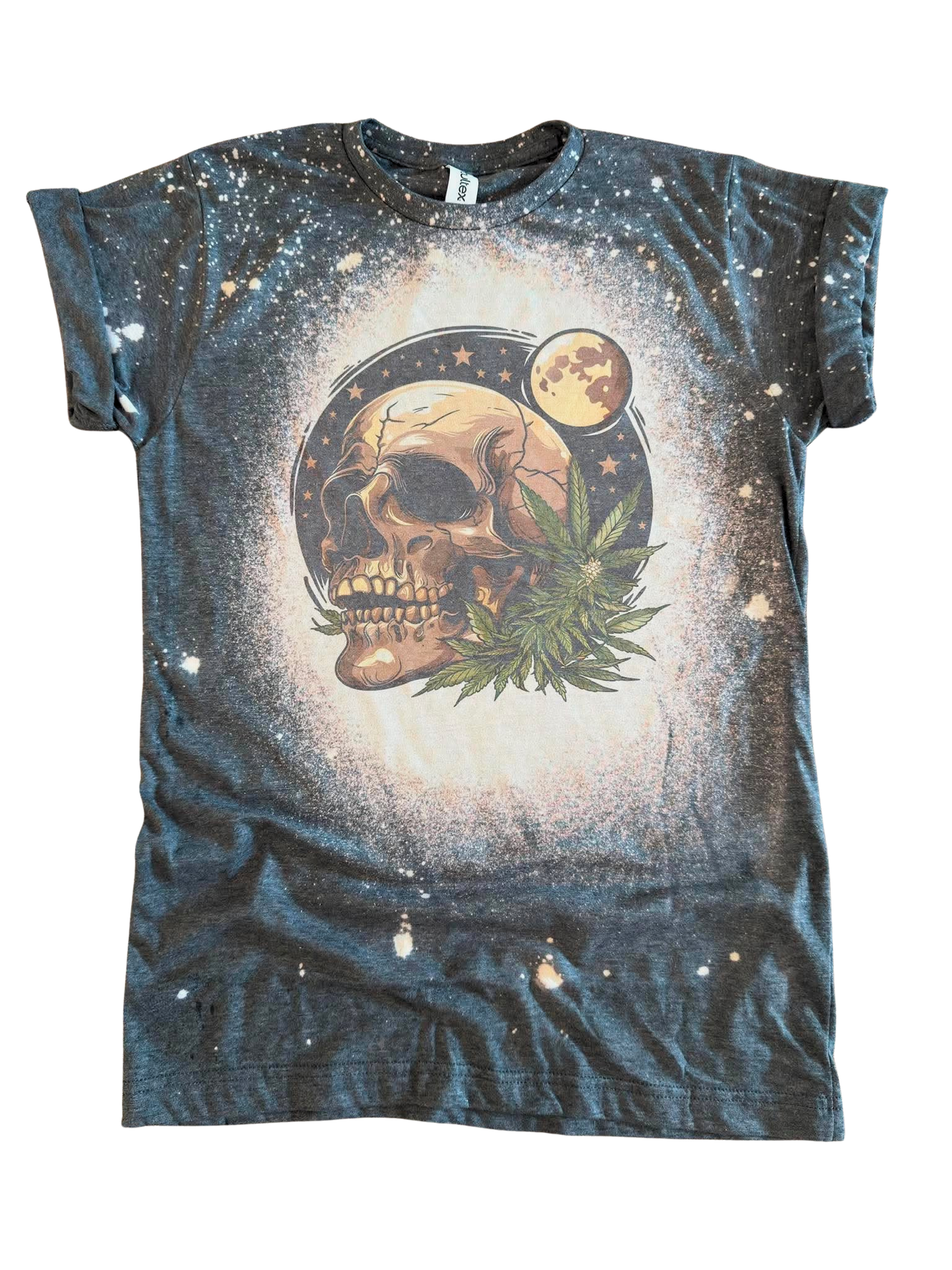 Skull & Cannabis - Bleached Tee 💀🌙