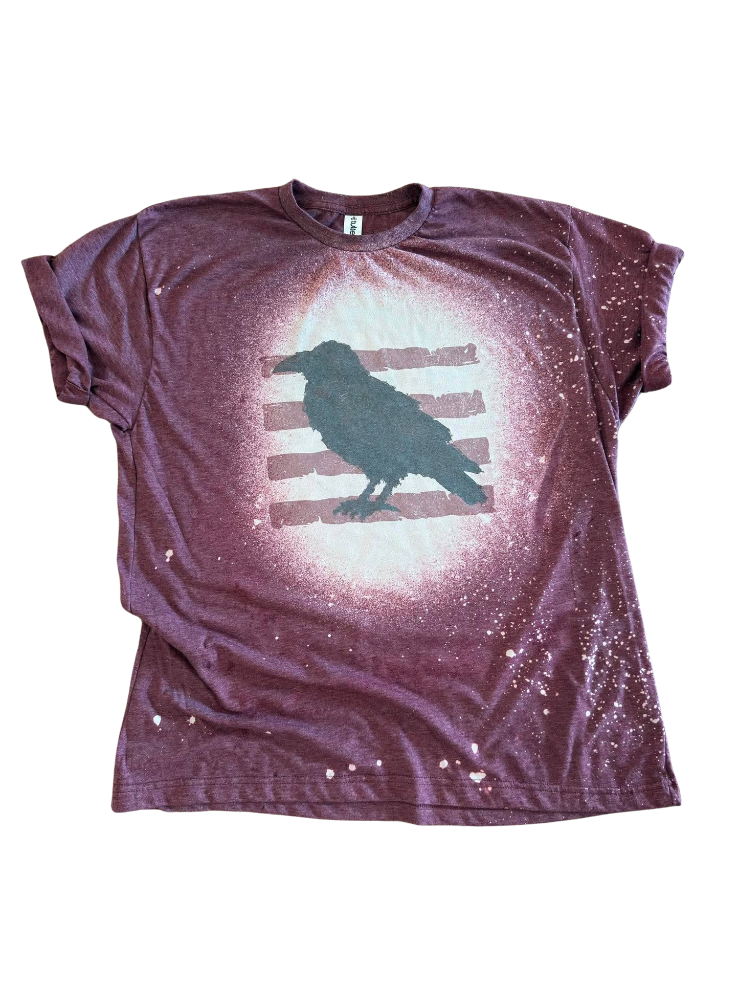 Raven Silhouette - Bleached Tee 🖤🐦